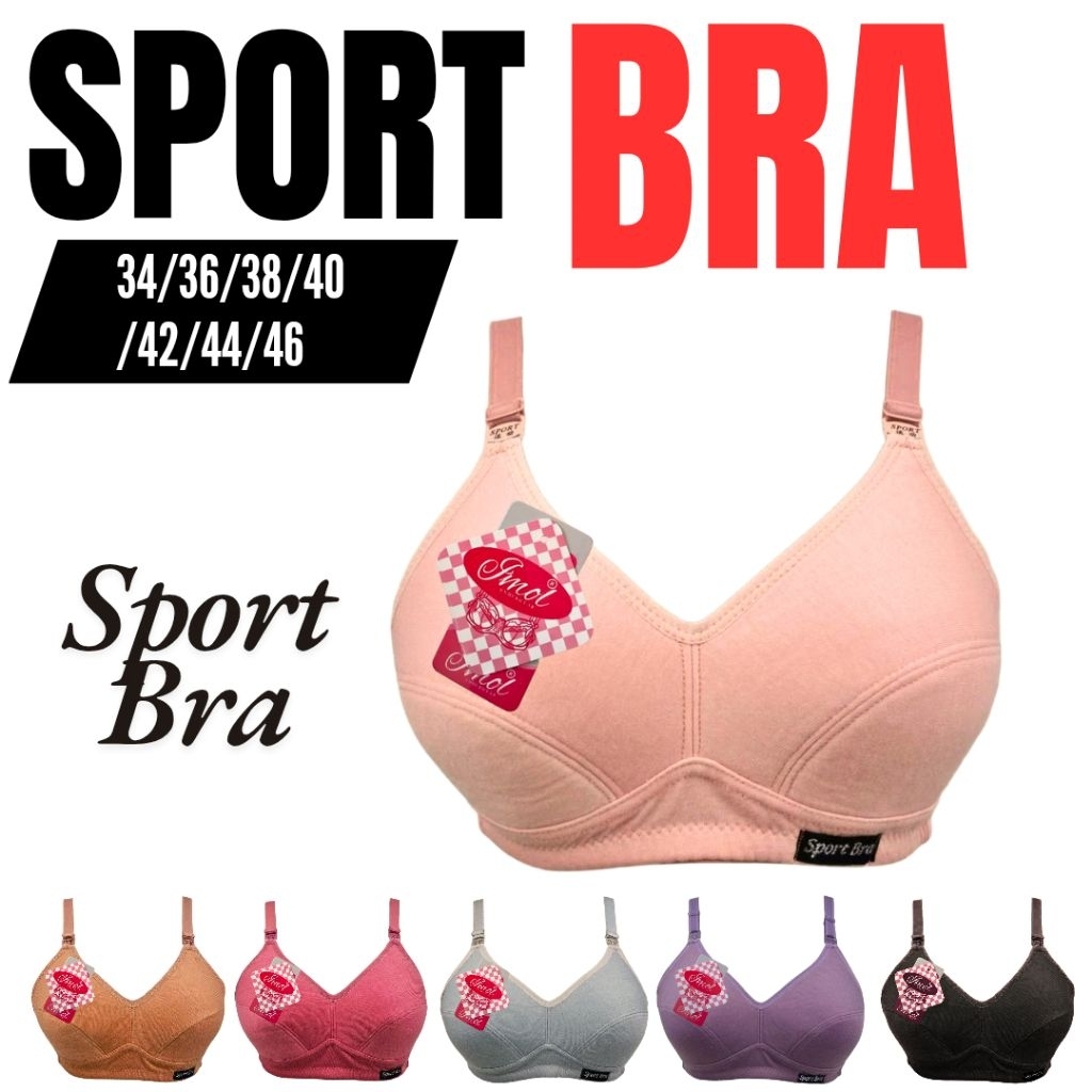 Grosir bh dewasa tanpa busa sport bra polos kait 2 SIZE 34 - 42 / bh wanita tanpa kawat kait 2 [ IM 