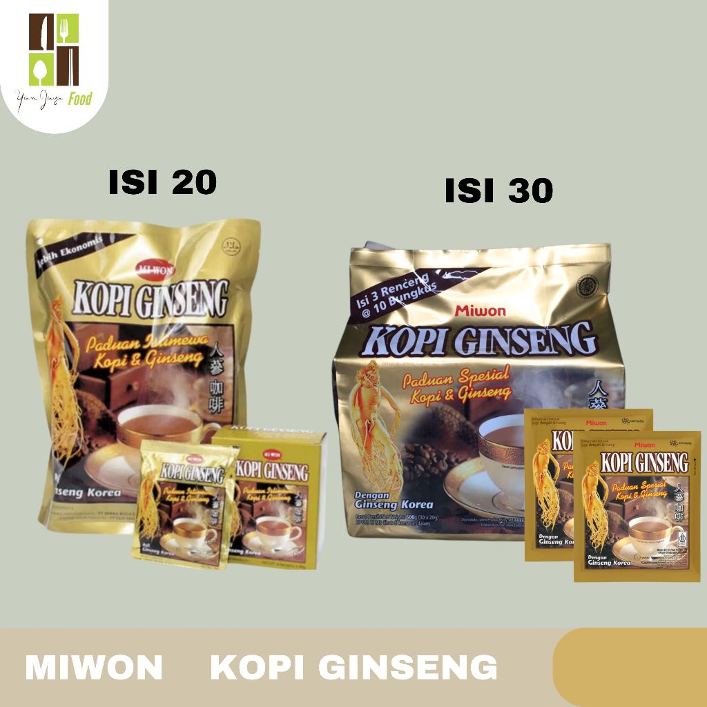 

MamaSuka Miwon Kopi Ginseng / Ginseng Korea/ isi 20pcs/ 400G / Isi 30pcs / 600G
