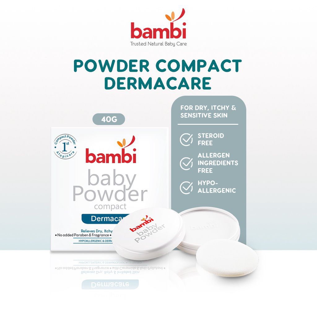 Bambi Baby Powder Compact Dermacare/ Bedak Padat Bayi
