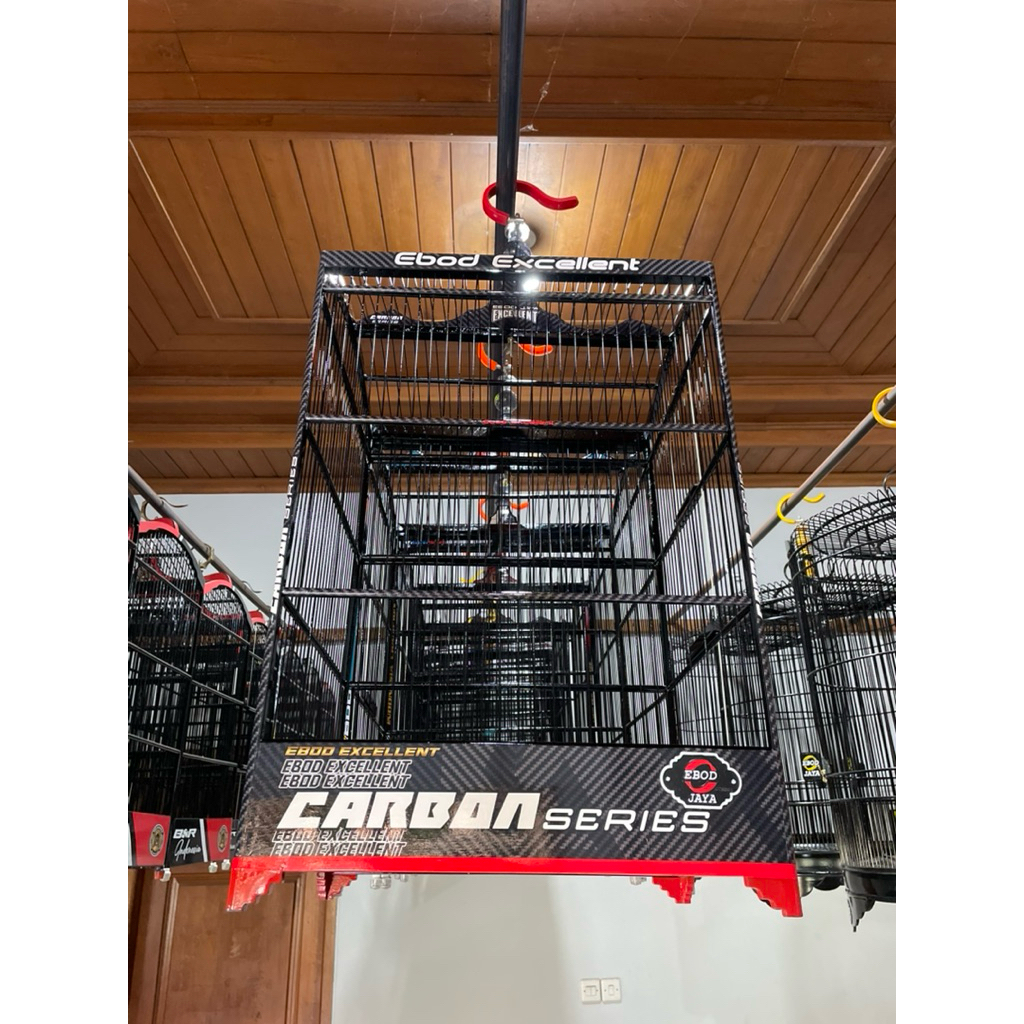 Sangkar Kandang Burung Kotak No 2 Ebod Jaya Decal Carbon Ruji Fiber Original Asli