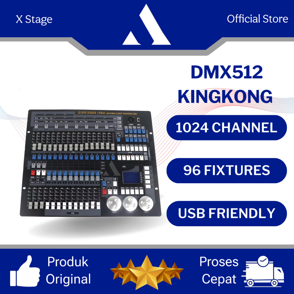 XStage DMX512 Kingkong 1024 Channel Mixer Kontrol Kendali Lampu Panggung Control Stage Lighting COD
