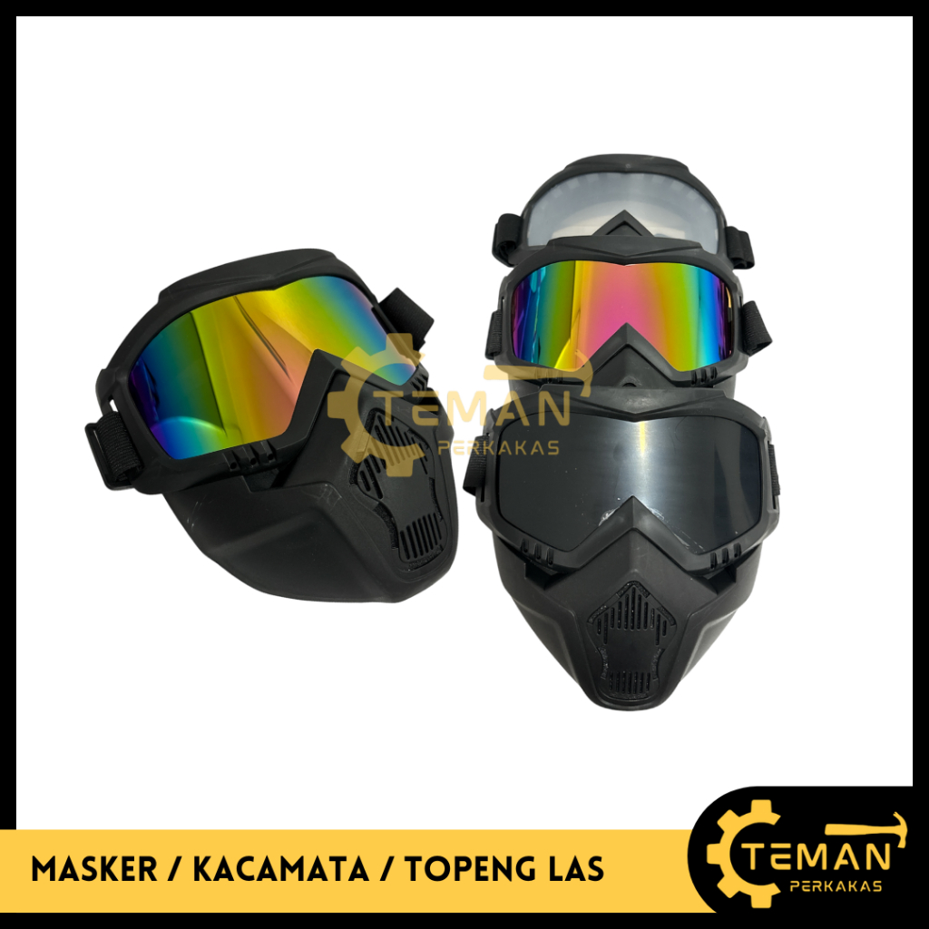 Pelindung Wajah Las / Helm Las Full Wajah / Welding Mask / Topeng Las / Kacamata Las Dengan Masker V
