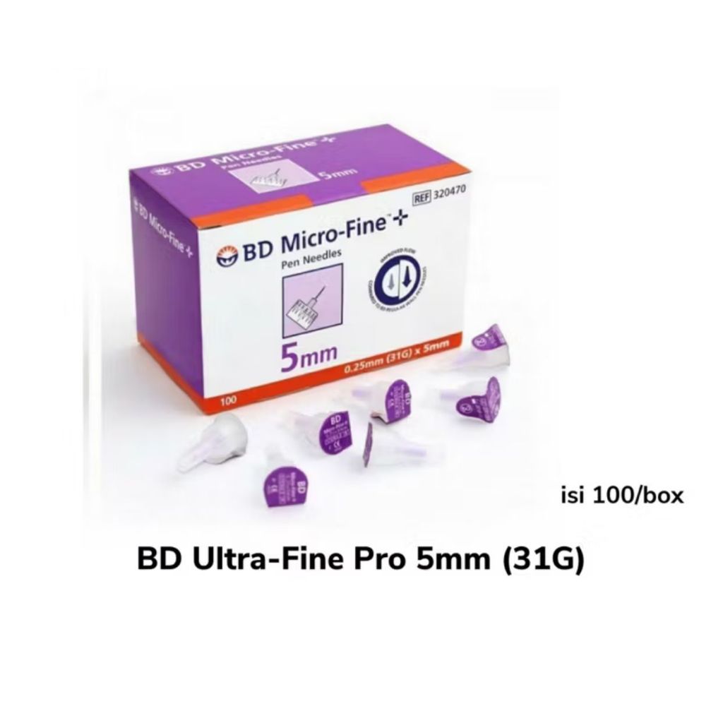 Jarum Insulin BD Microfine 31G x 5MM UNGU ( Harga Per Box isi 100Pcs