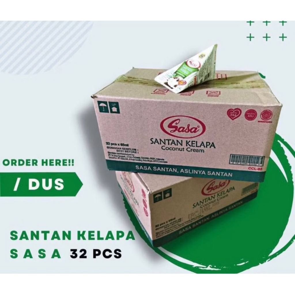 

Sasa Santan 65ML isi 32PCS/ Karton/Koli coconut cream