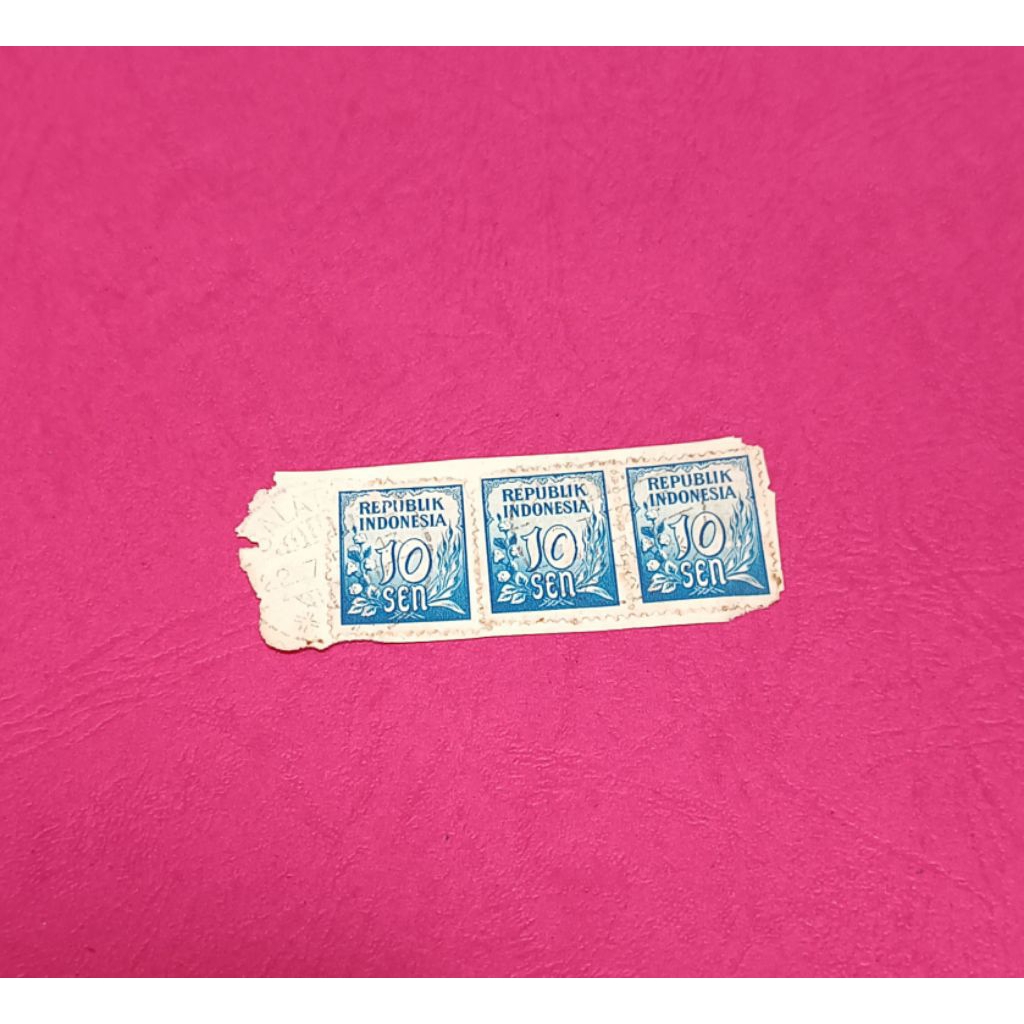 Perangko 10 Sen Indonesia (3 lembar)