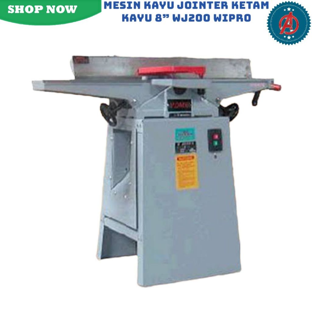 Mesin KaNu Jointer Ketam Kayu 8" WJ 200 Wipro / Mesin Wood Jointer 8" Perata Serut Lurus Siku KaNu W