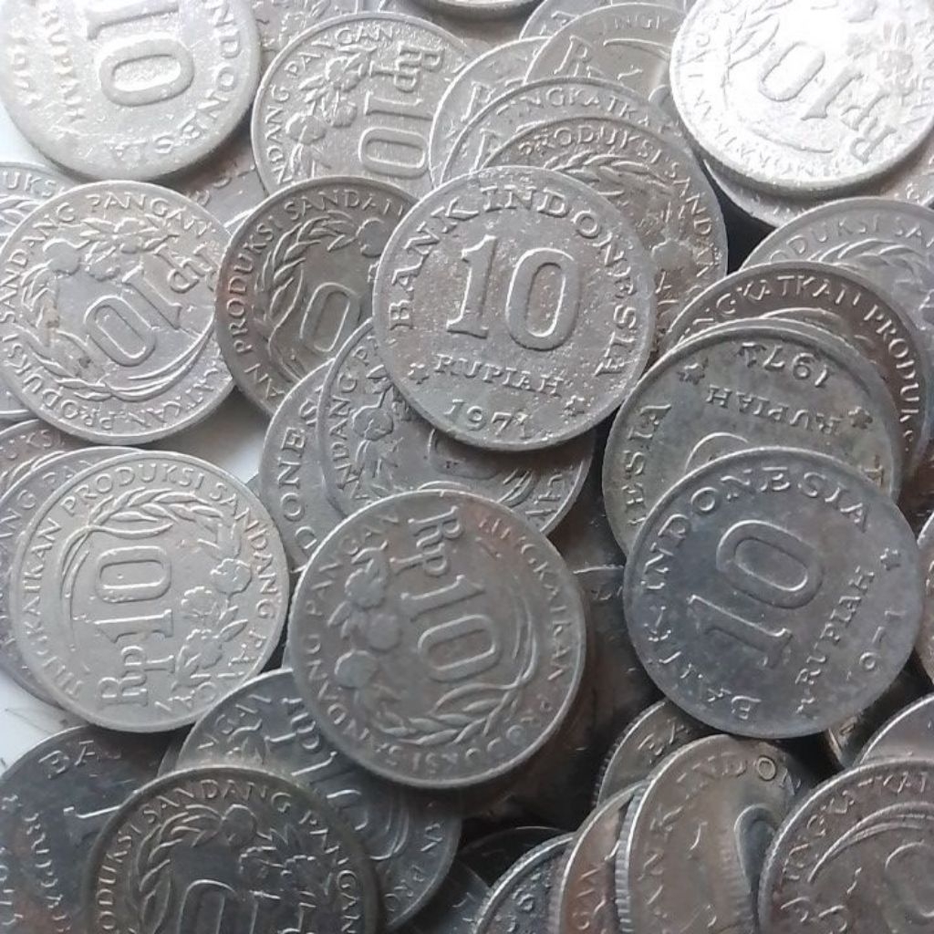 UANG KUNO KOIN 10 RUPIAH SANDANG PANGAN TAHUN 1971