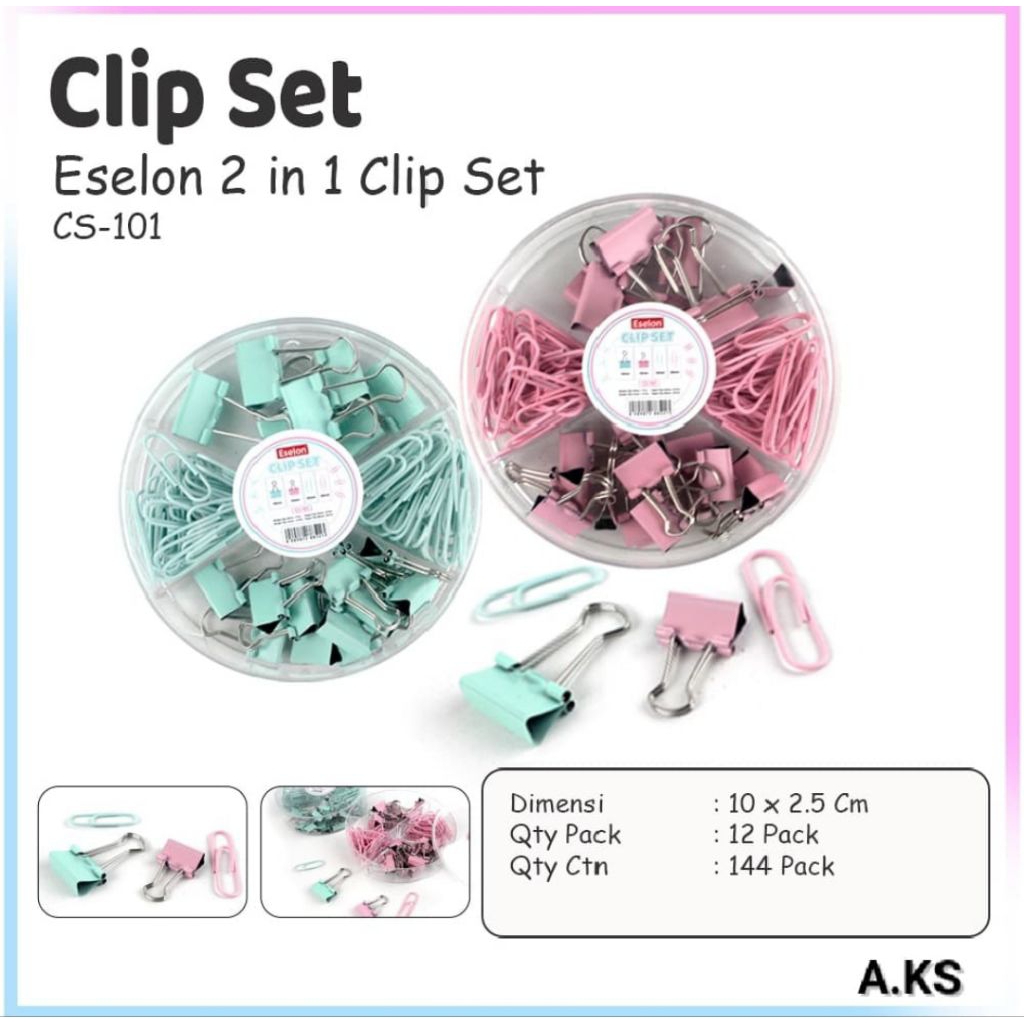 

Clip set Klip Penjepit Kertas Mika Joyko/Benefit isi 67pcs per box