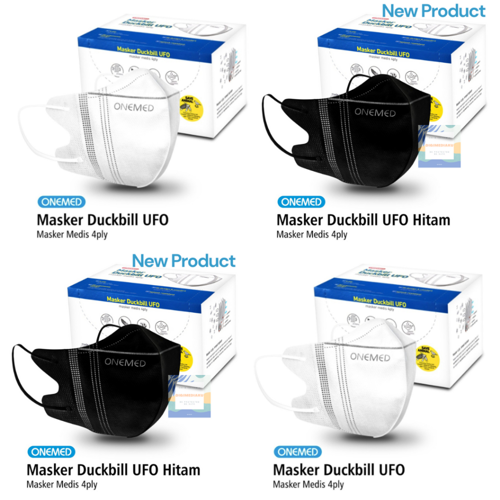 Masker Medis Duckbill UFO 4ply OneMed Duckbill Ufo Hitam | Masker Medis Onemed 3ply