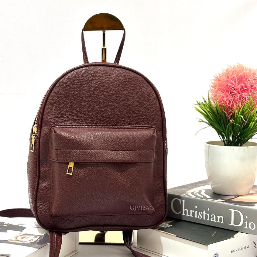 Ransel Maudy - Tas Ransel Wanita Casual - Tas Ransel Kulit Jeruk Medium Size