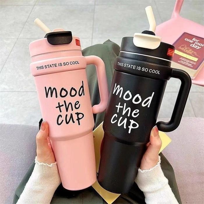 Tumbler Stainless Steel MOOD THE CUP Hold & Cold BPA FREE 316 - Botol Minum Tumbler 900ML Tahan Pana