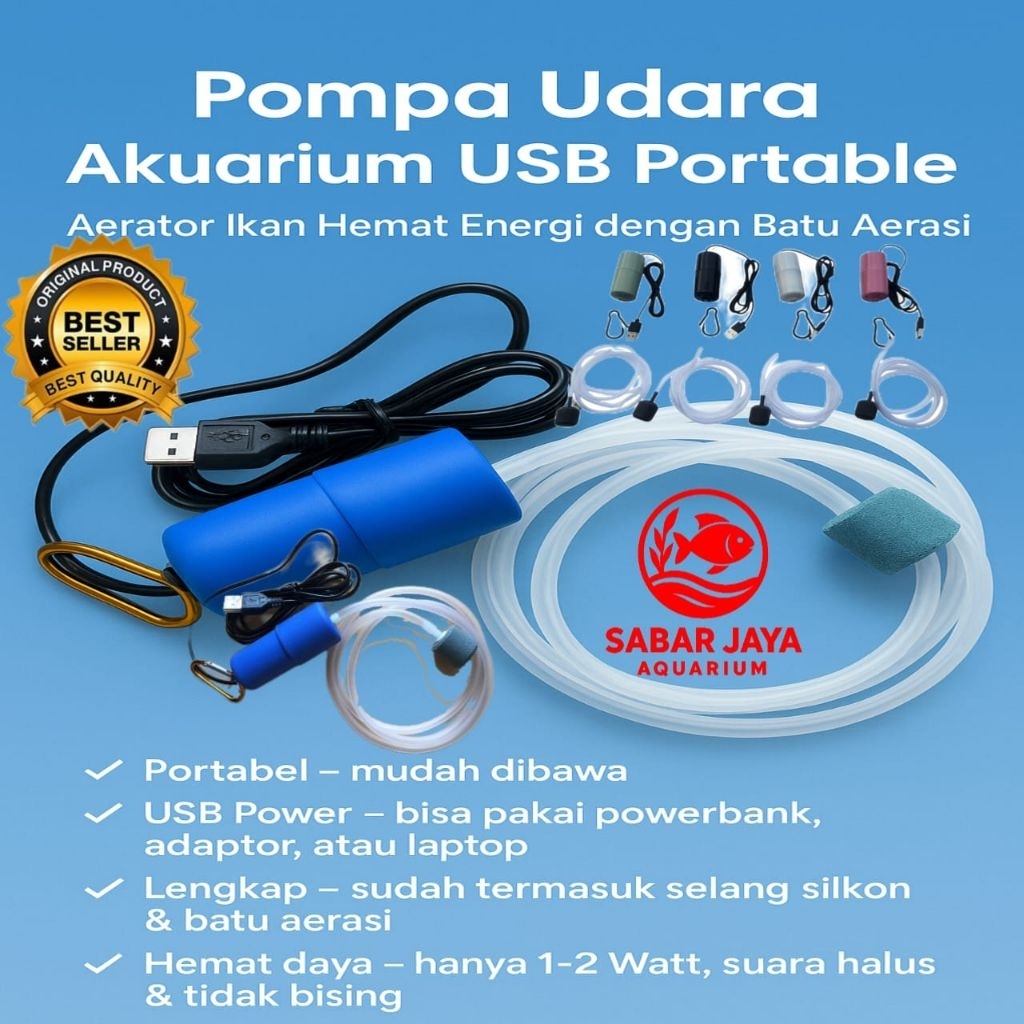 Mesin Airator/Gelembung Aquarium sistem USB /PowerBank