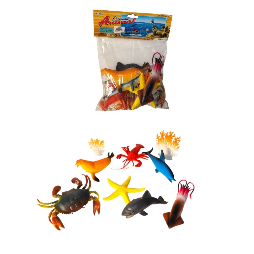 Mainan Animal laut Bahan Plastik Lentur/Mainan animal laut