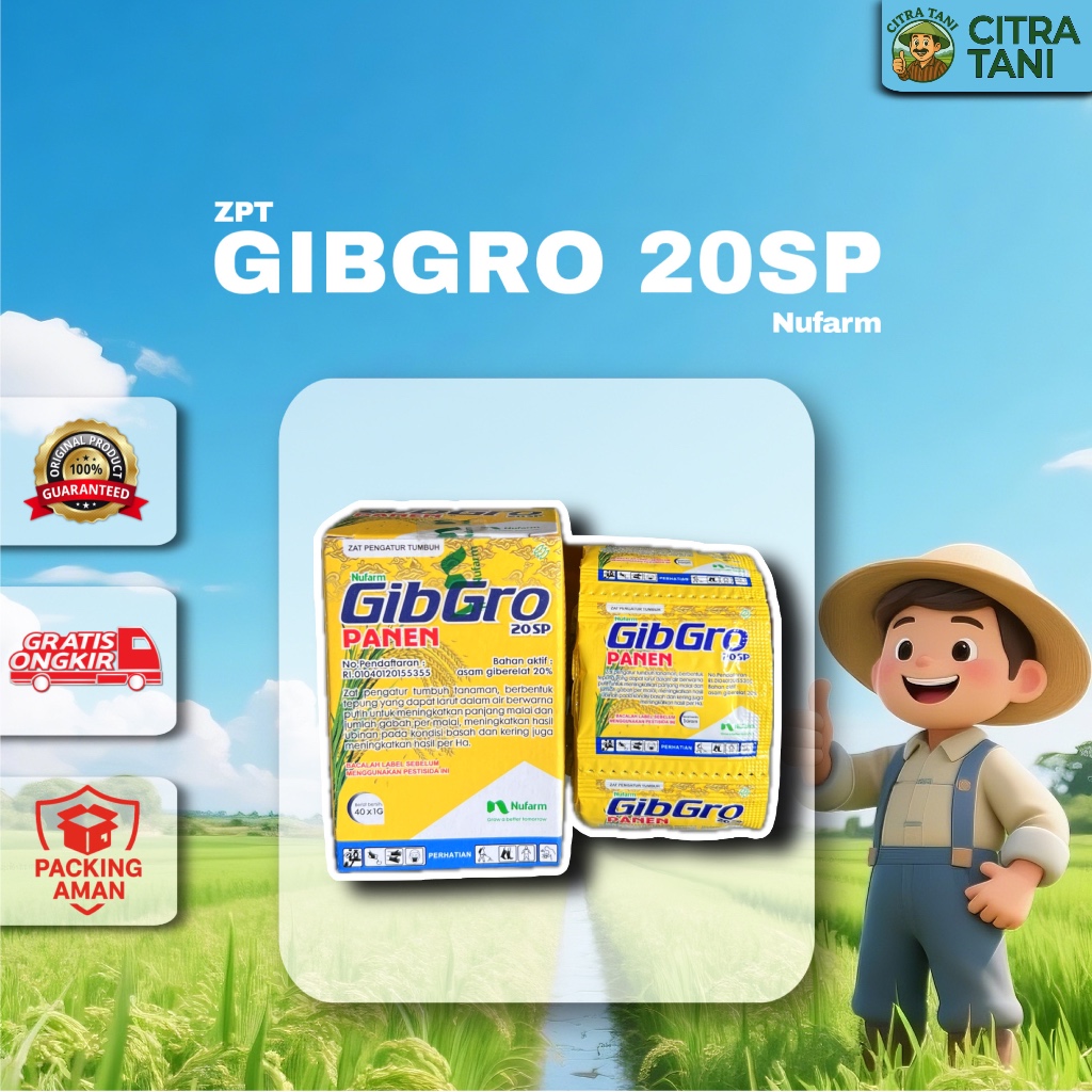 GIBGRO 20SP Nufarm – ZPT Untuk Mempercepat Pembungaan & Pembesaran Buah