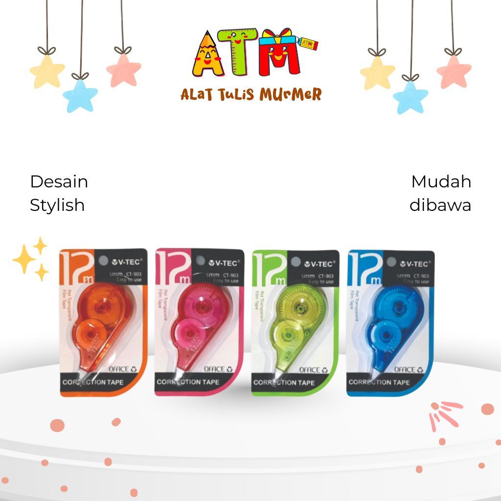 

Correction Tape/Tipe X Penghapus/Vtec Correction Tape Type CT-903