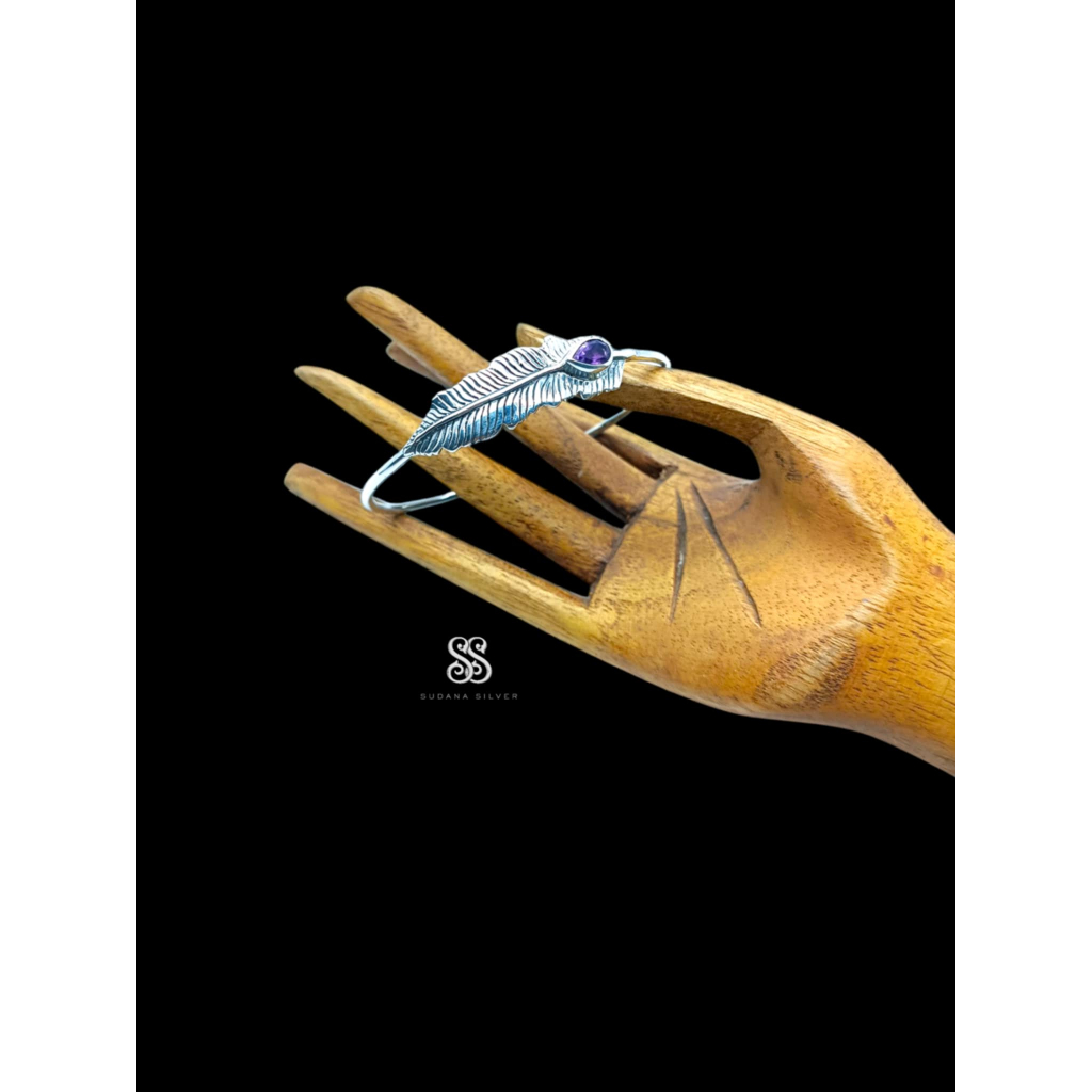 Gelang Perak Semilir Green Agate Amethyst Silver 925 Handmade Bali Aksesoris Fashion