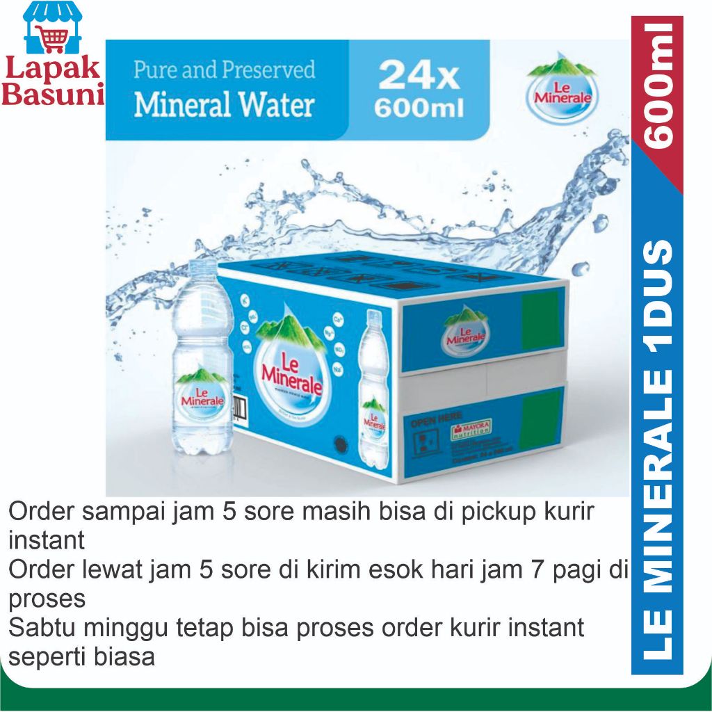 

Leminerale 600ml Isi 24botol 1Karton/dus kurir instant