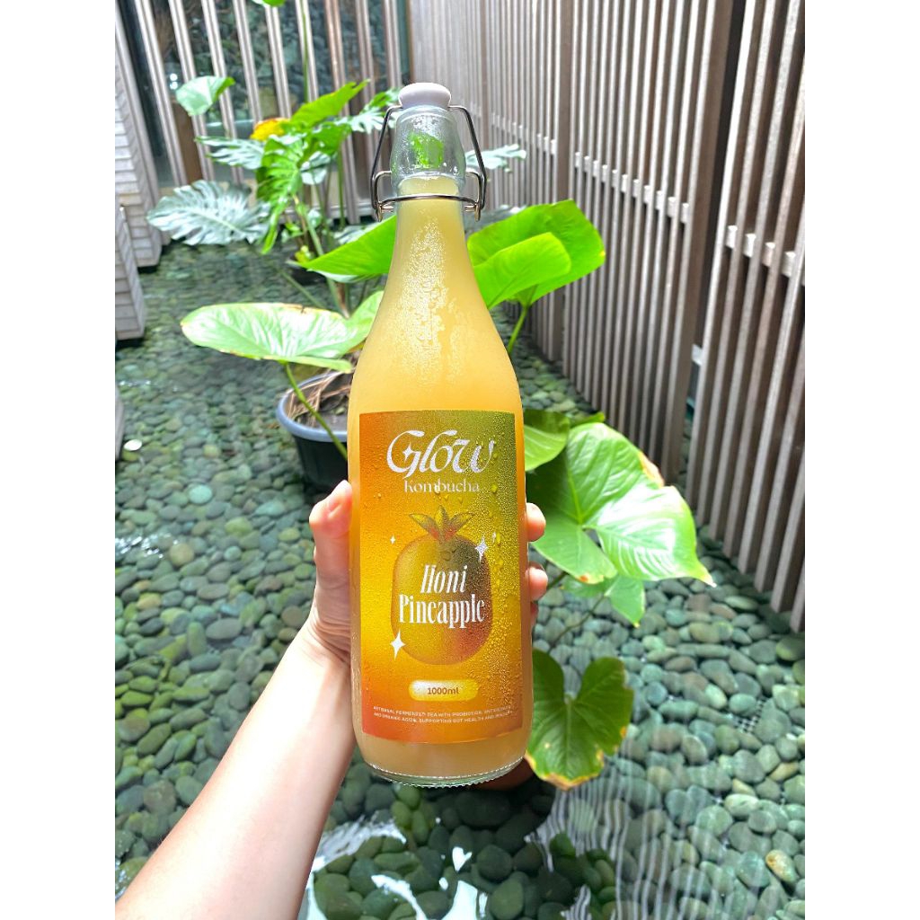 

Honi Pineapple Glow Kombucha Teh Prebiotik Sparkling 1 Liter