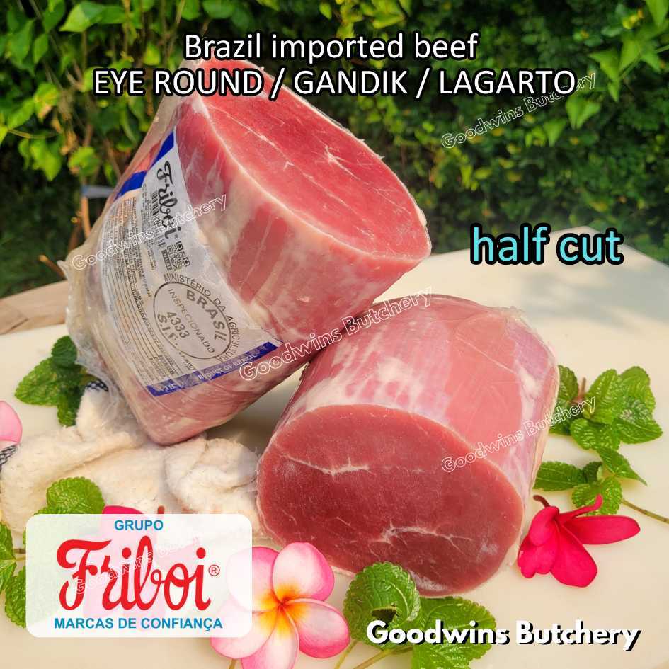

Beef EYE ROUND half cut 1.2kg | Brazil FRIBOI FRIGON Australia WMPG Angus JACK'S CREEK US choice SWIFT IBP daging sapi import gandik lagarto eyeround frozen