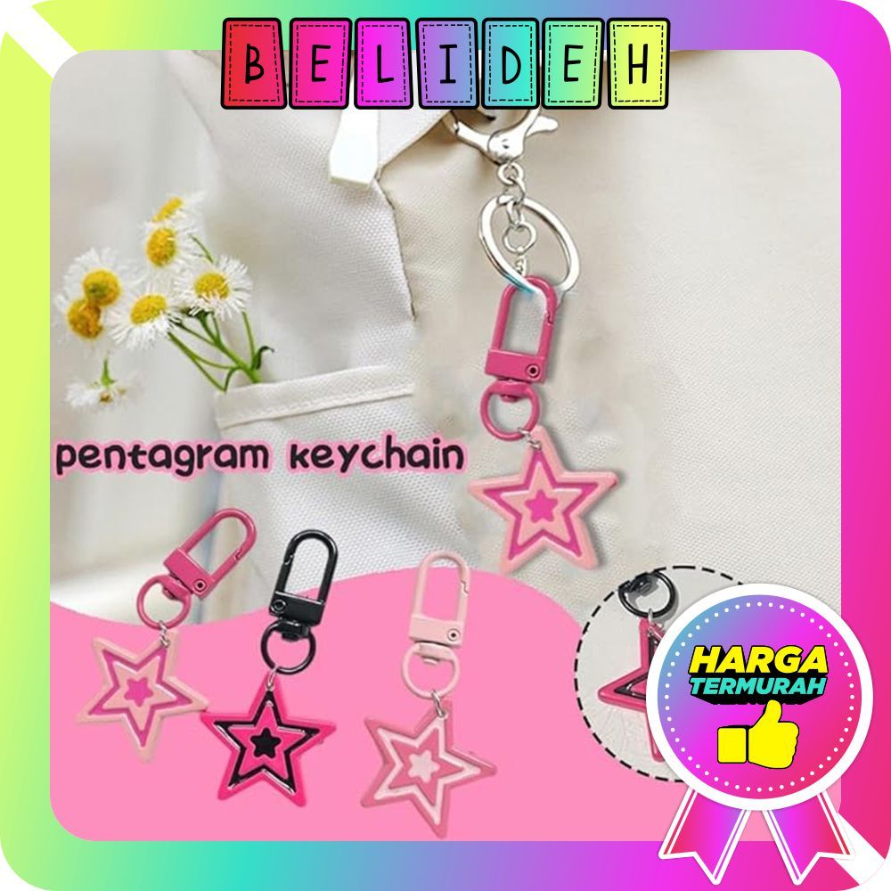 ☛BELIDEH☚ Gantungan Kunci Bintang Warna-warni liontin Tas Steve Rose Pink Keychain Mini R1180