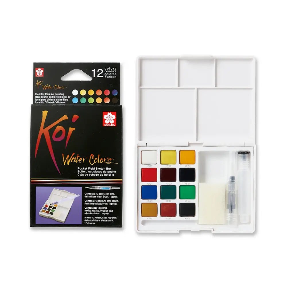 

cat air set watercolour 12 warna Sakura Koi WaterColors 12 Color Sketch Pocket Box Set Watercolour Cat Air 12 Warna Travel Paint