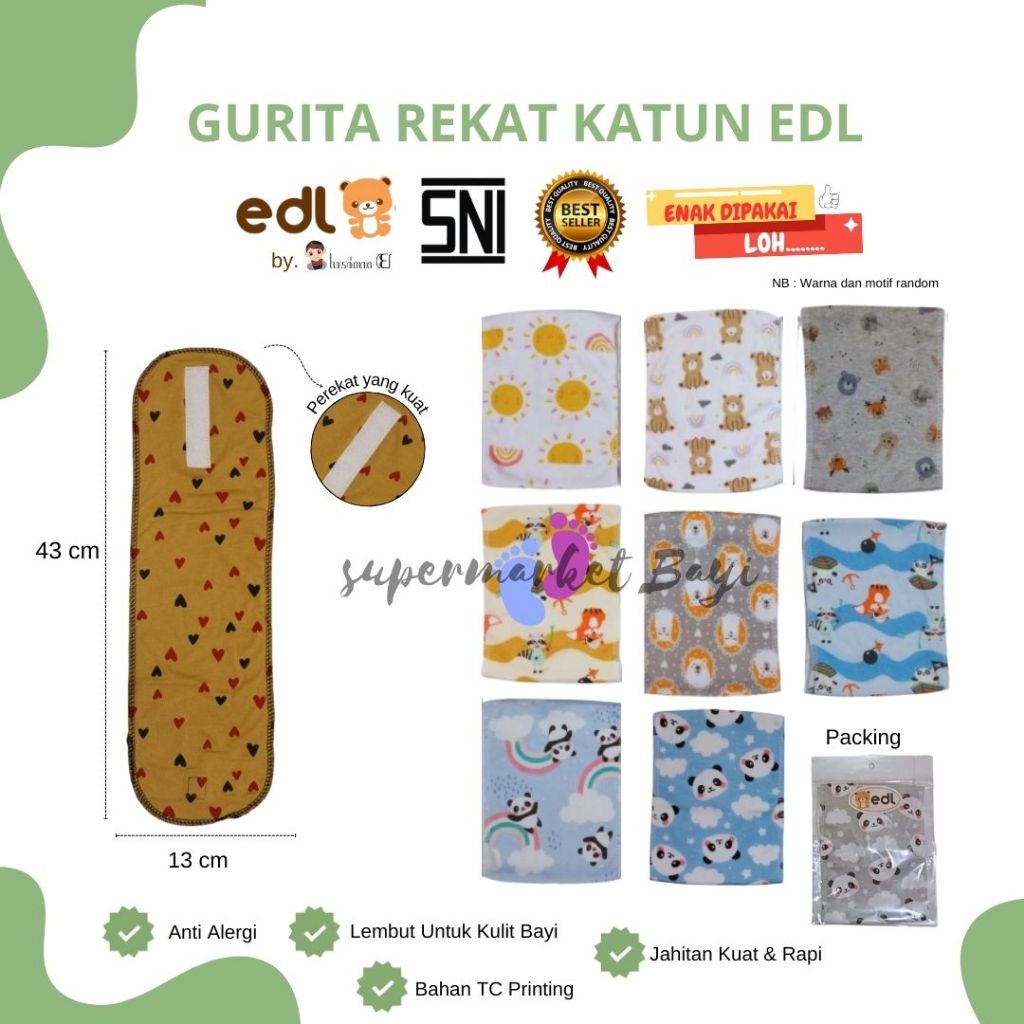 GURITA REKAT KATUN EDL / GURITA BAYI TALI WARNA / GURITA BAYI / GURITA BAYI NEWBORN / GURITA BAYI PU