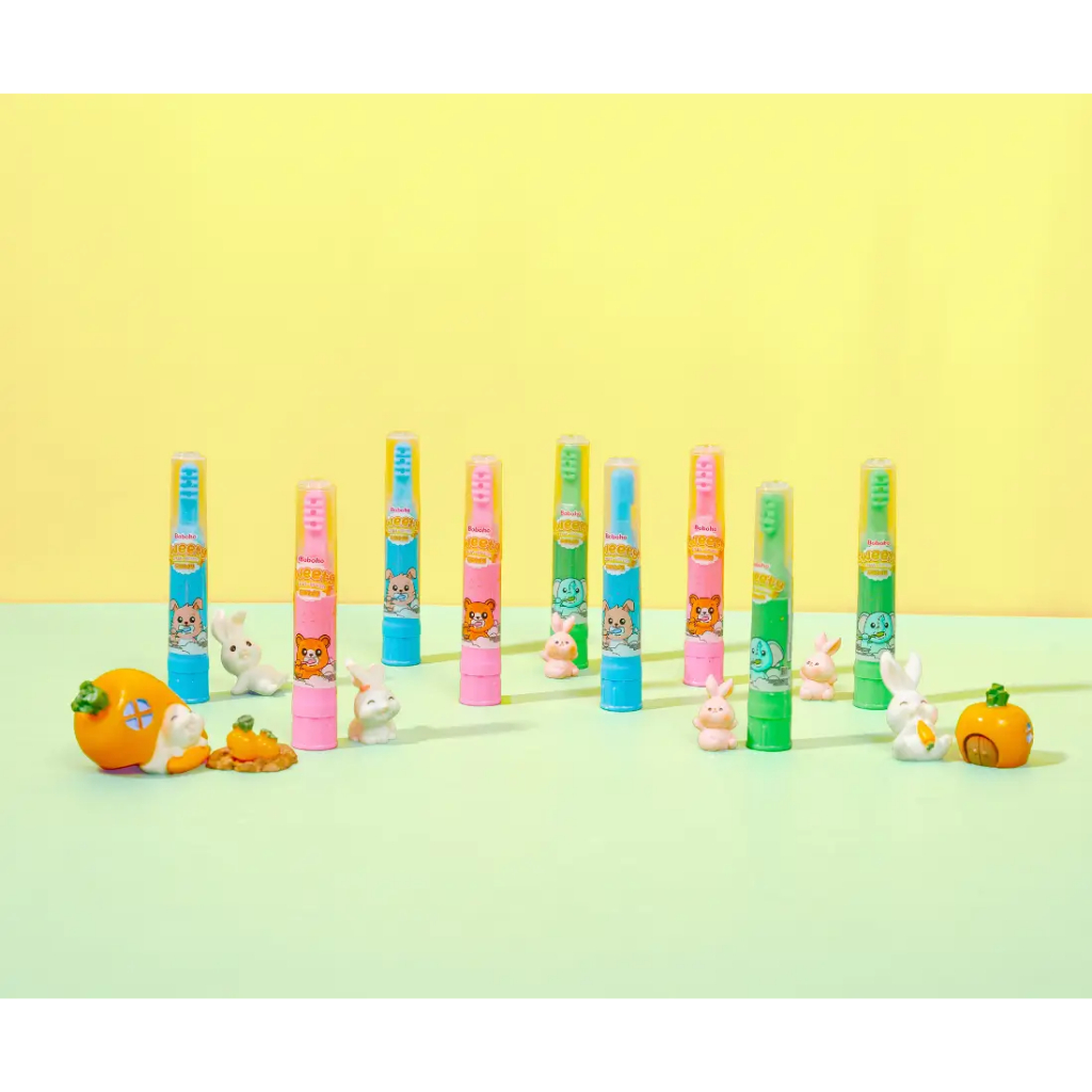 

BOBOHO Sweety Fruit Brush Candy 30pcs | Permen Sikat Gigi Unik 6g | Rasa Jeruk, Stroberi, Apel