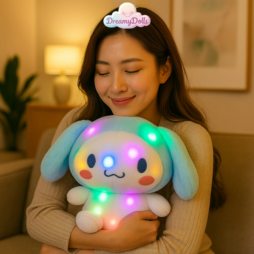 DreamyDoll's Sanrio Cinnamoroll Plush Toys Cartoon Anime Elf Plush Doll Kawaii LED