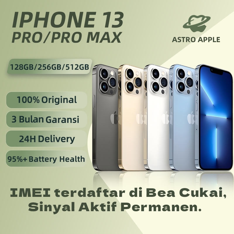 BC iPhone 13 PRO / iPhone 13 PRO MAX 128GB 256GB 512GB Sinyal Aktif Permanen Tangan Kedua 100%ORI Fu