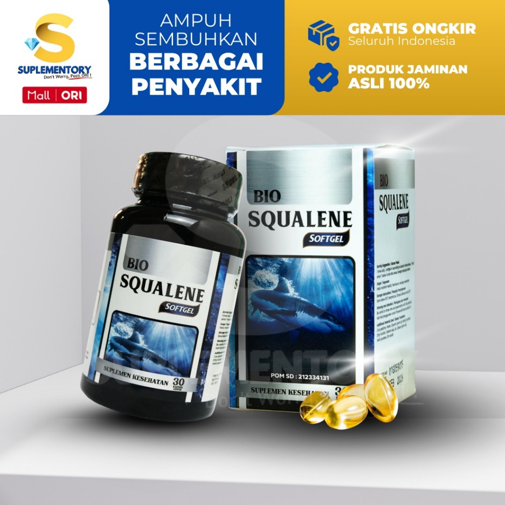 BIOSQUALENE kapsul minyak ikan hiu untuk jantung dan kolesterol Bio squalene 30 Softgel