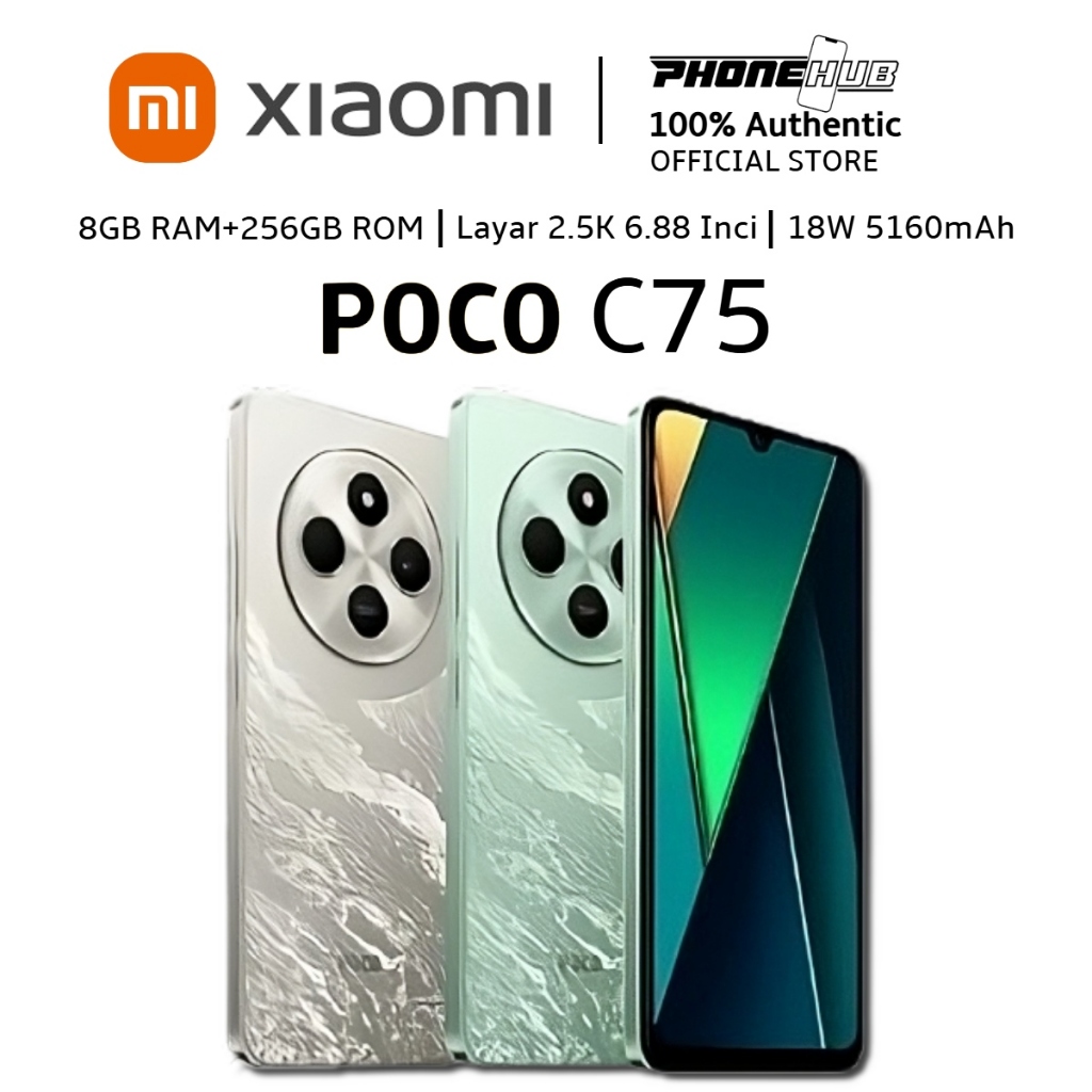 Poco C75 2025 terbaru hadir dengan RAM 8GB+256GB | Kamera AI 50 megapiksel | Baterai 5160mAh | Pengi