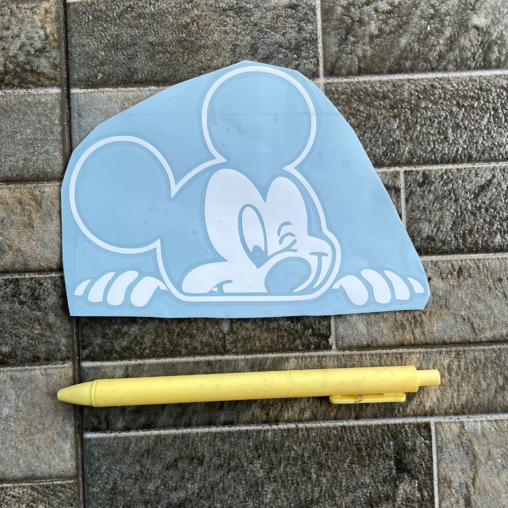 Stiker Mobil Mickey Intip Tempel di Kaca Belakang Car Decal Sticker
