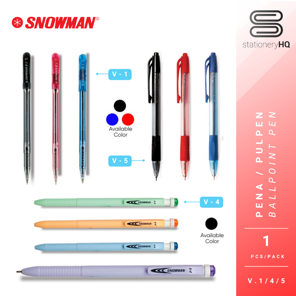 

Snowman Pulpen / Ballpoint V-1 V-4 V-5