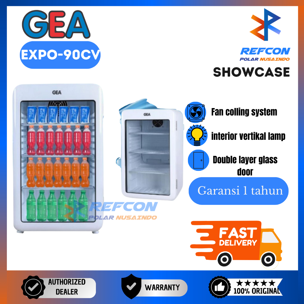 GEA EXPO-90CVD Showcase Chiller Mini 92 Liter Kulkas Pendingin Minuman & Botol