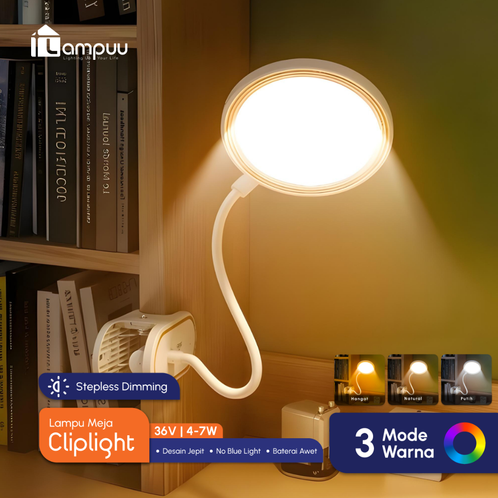 MIMOON Lampu Belajar Lampu Belajar Jepit Lampu Belajar Portable Charger Led LED Anti Silau USB Colok