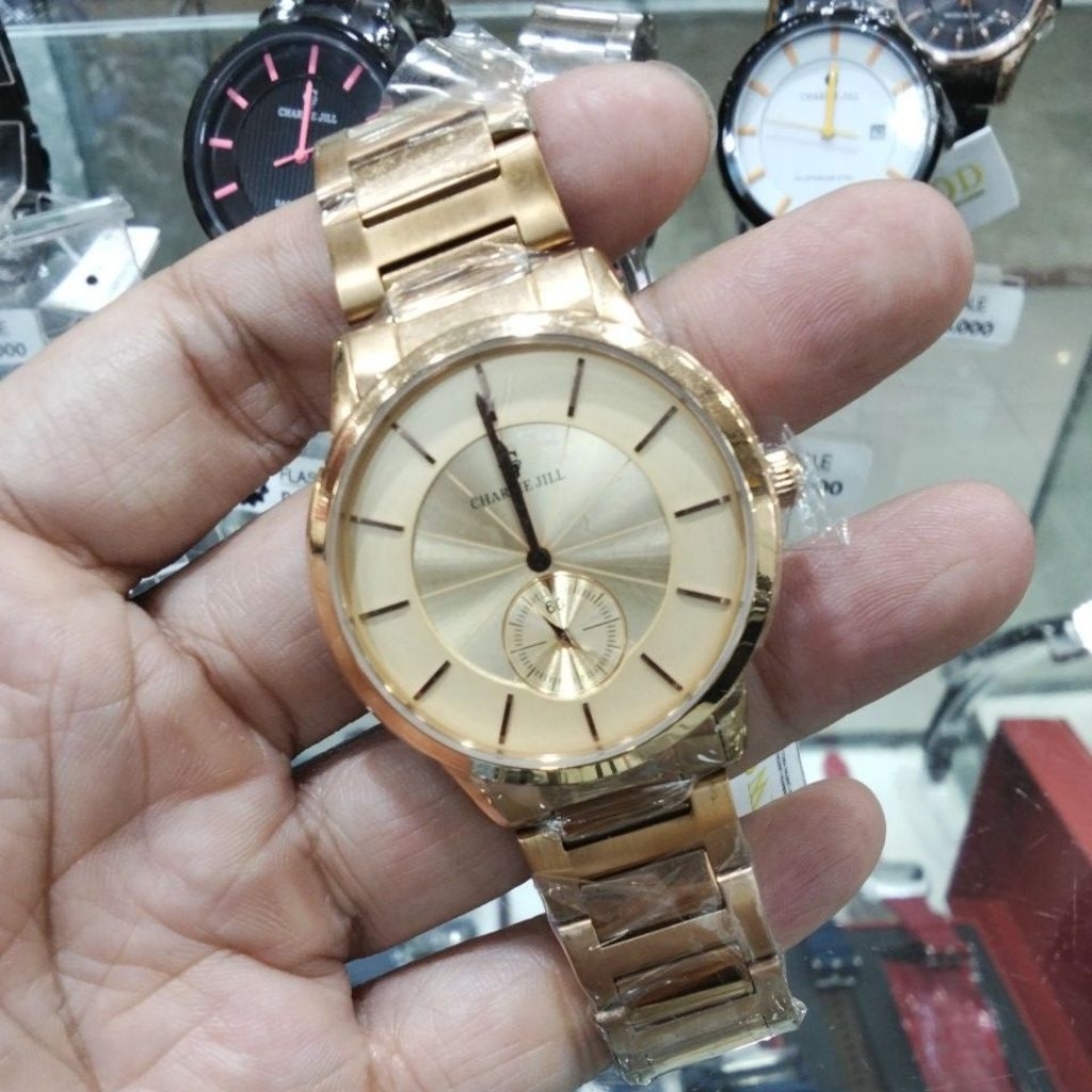 jam tangan pria Charlie Jill 1614 rosegold