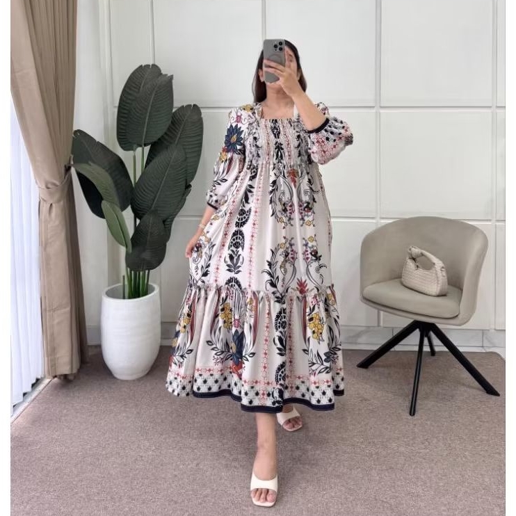 Daster Rayon Premium Motif Bunga By Annisa/ Daster Smok Terbaru/ Andin Daster Viral