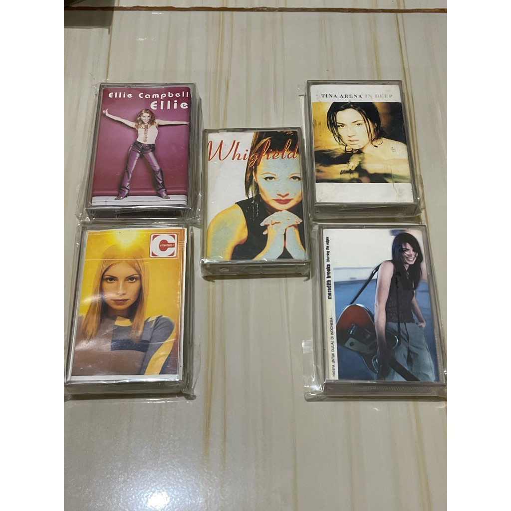 PAKET 5 Kaset Pita Ellie Campbell - Vitamin C - Whigfield - Tina Arena - Meredith Brooks