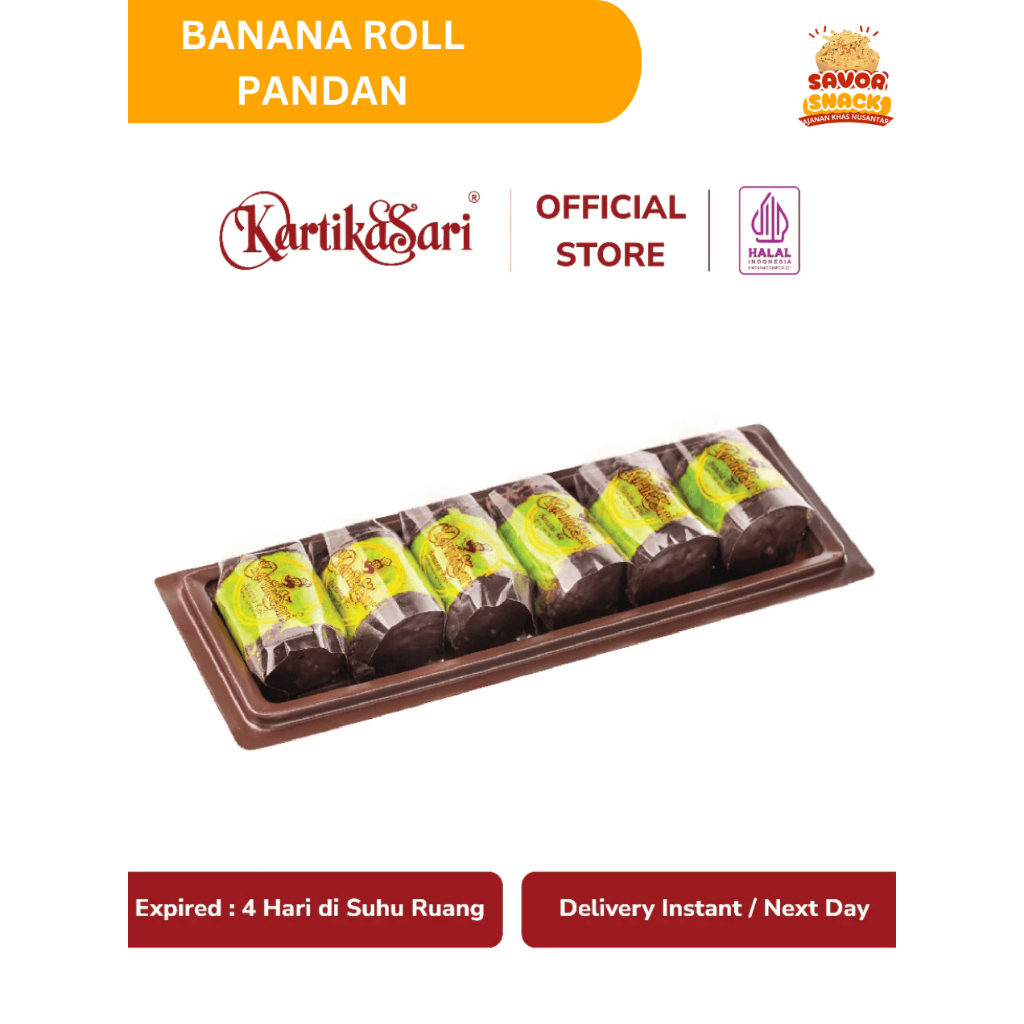 

Banana Roll Pandan - Bolu Pisang Gulung Pandan Kartika Sari