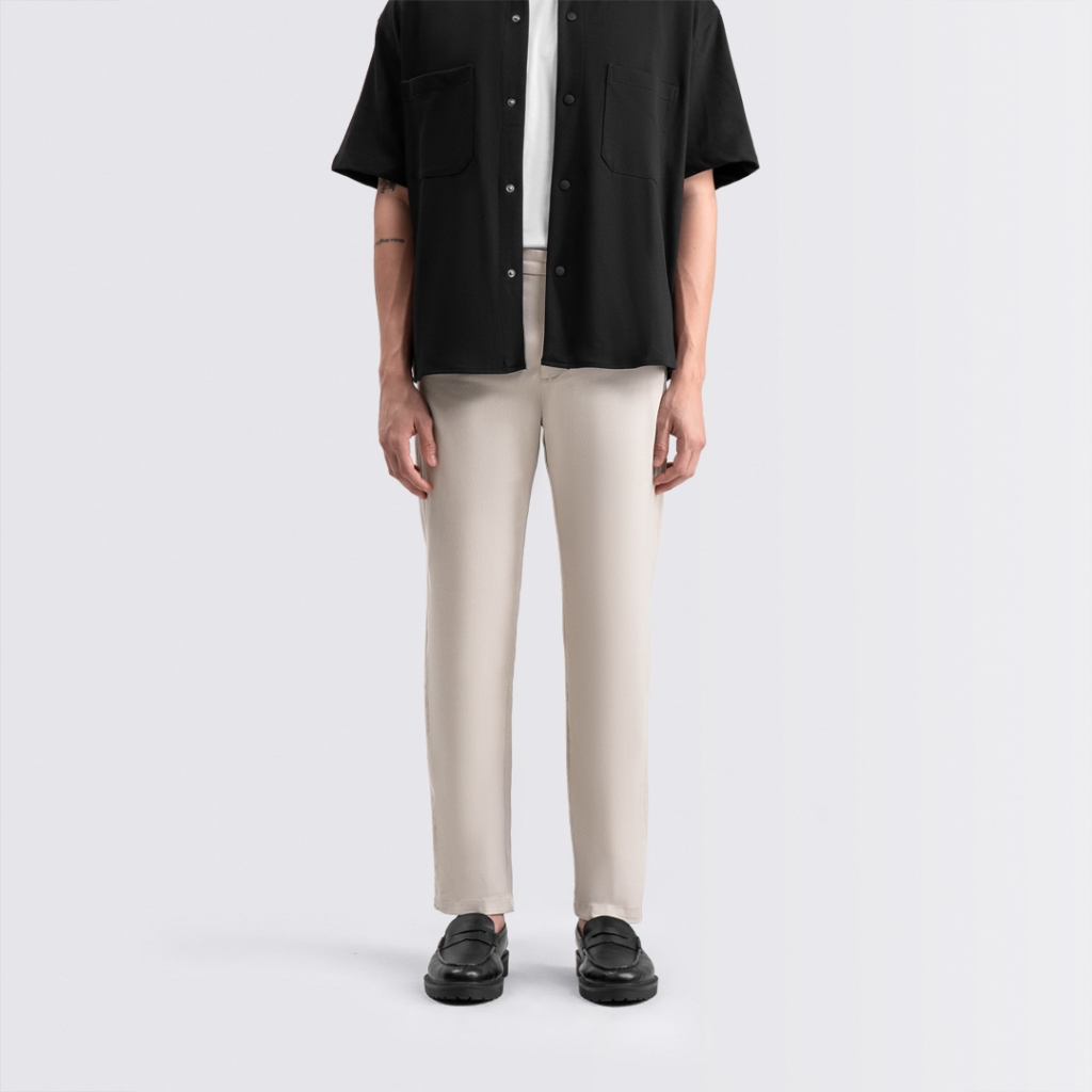 Livehaf Essential Chino Celana Chino Panjang Warna Krem Muda - Celana Chino Pria Chino Pants Light C