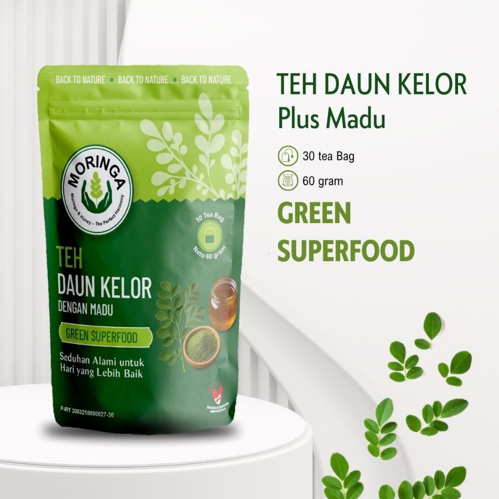 

Teh Daun Kelor Plus Madu Murni Asli 100% Isi 30 Bag