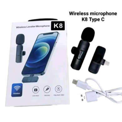 PREMIUM Mic Klip On Wireless Nirkabel Portabel Tipe C Mikrofon Microphone