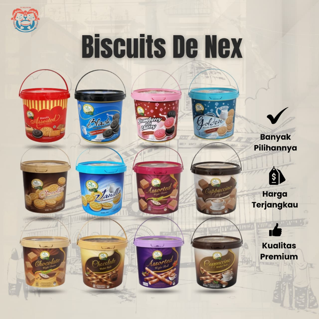 

Denex Handle Timba Plastik 350gr / Biskuit / Wafer / Wafer Roll Astor / Parcel / Lebaran