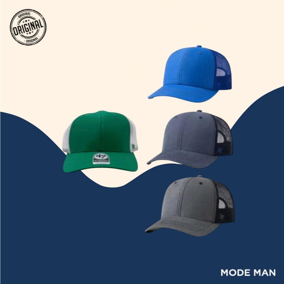 47 Brand / 47Brand Classic Trucker Men's Hats – Topi Trucker Pria Snapback Bordir, Topi Baseball Kas