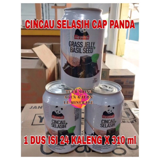 Cincau & Cincau Selasih Cap Panda 1 Dus Isi 24 Kaleng 310 ml