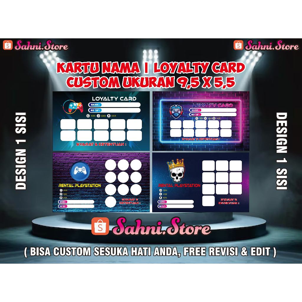 

KARTU NAMA LOYALTY CARD MEMBER CARD 1 MUKA ( 1 SISI ) PLAYSTATION GRATIS DESAIN 100 PCS 1 BOX