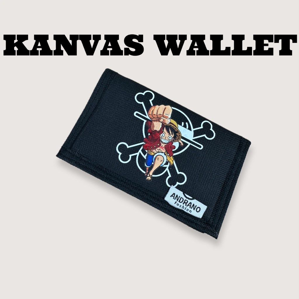 DOMPET PRIA KARAKTER ONEE PIEECEEE DOMPET PRIA LIPAT 3 KAIN DOMPET PRIA LIPAT KANVAS DOMPET LAKI LAK
