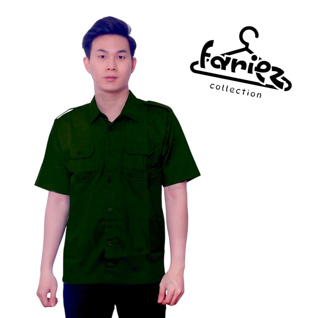 Seragam Kemeja Kerja Pria Hitam Baju Kerja Atasan PDH Seragam Pria