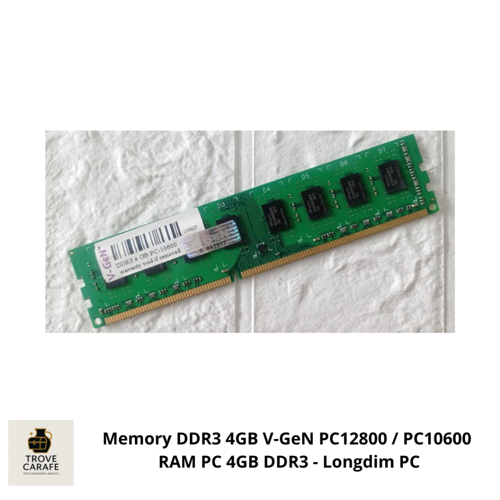 VGEN 4GB DDR3 - RAM PC V-GeN - Memory PC 4GB DDR3 V-GeN PC12800 / PC10600  - Longdim PC