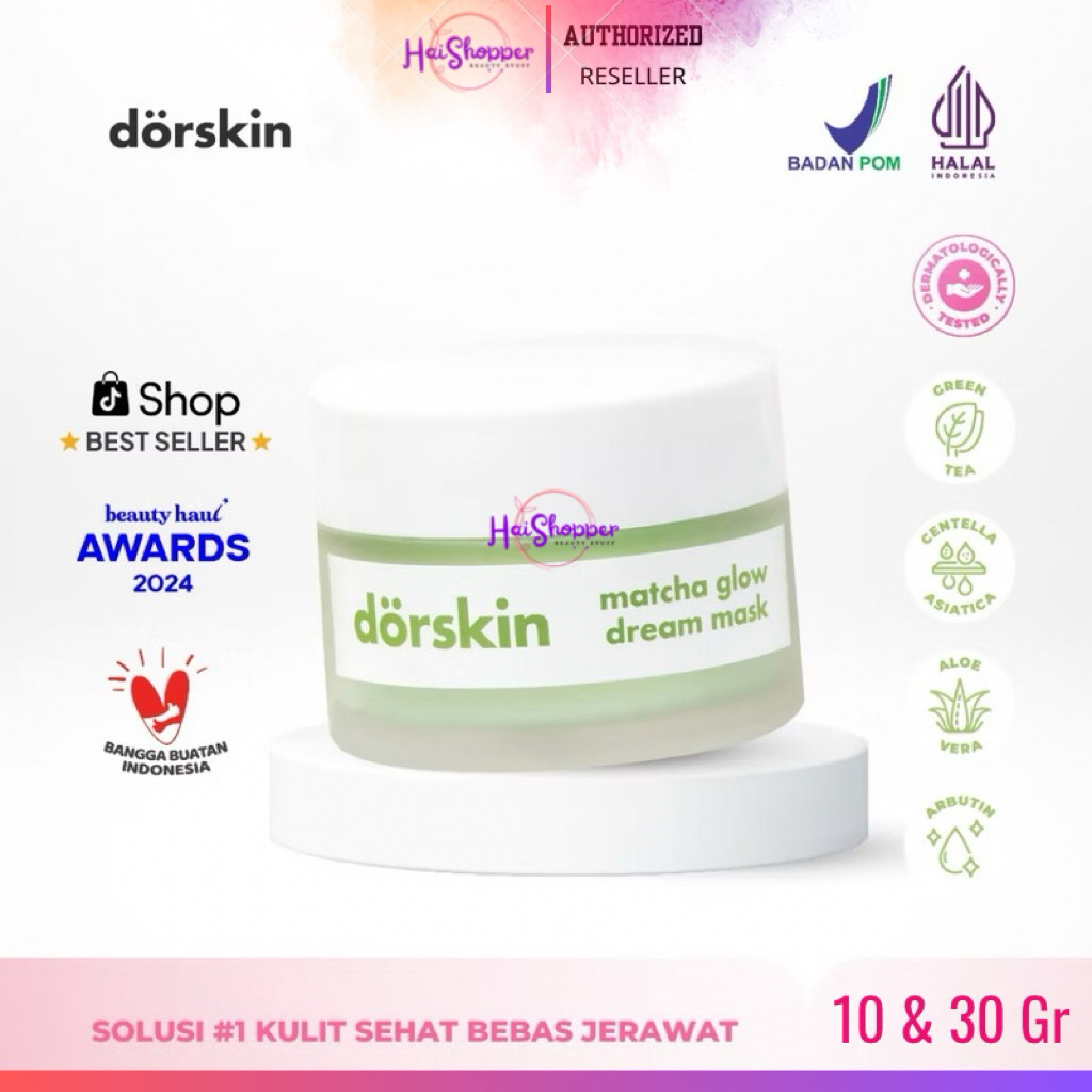 DORSKIN Matcha Glow Dream Mask 2in1 Moisturizer & Sleeping Mask Untuk Melembapkan dan Meredakan Jera